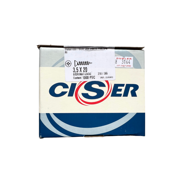 Parafuso Fixer Phillips Ciser 3,5X20 1000 Peças | Loja Gubler
