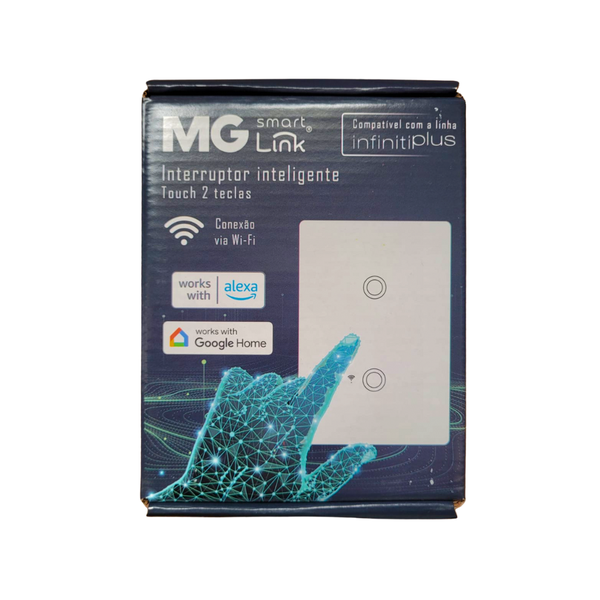 Interruptor Inteligente Branco MarGirius 2 Teclas | Loja Gubler