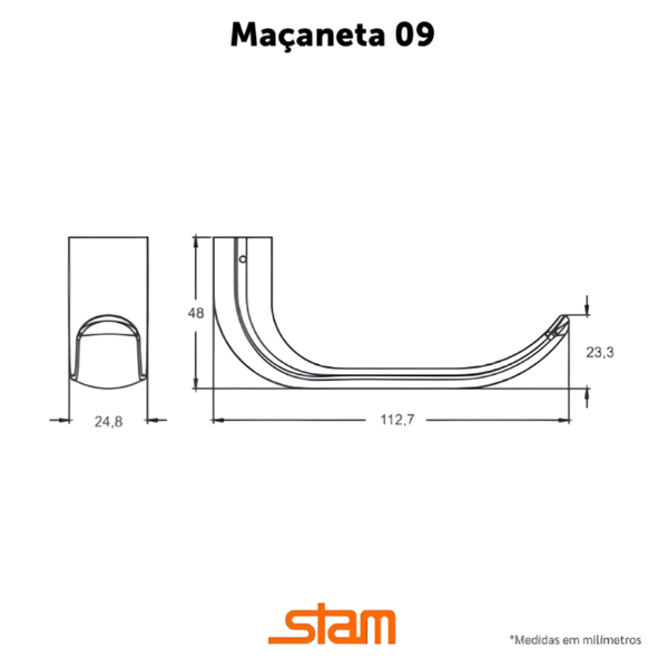 Fechadura Externa Espelho Inox - Stam - 803/09 Externa